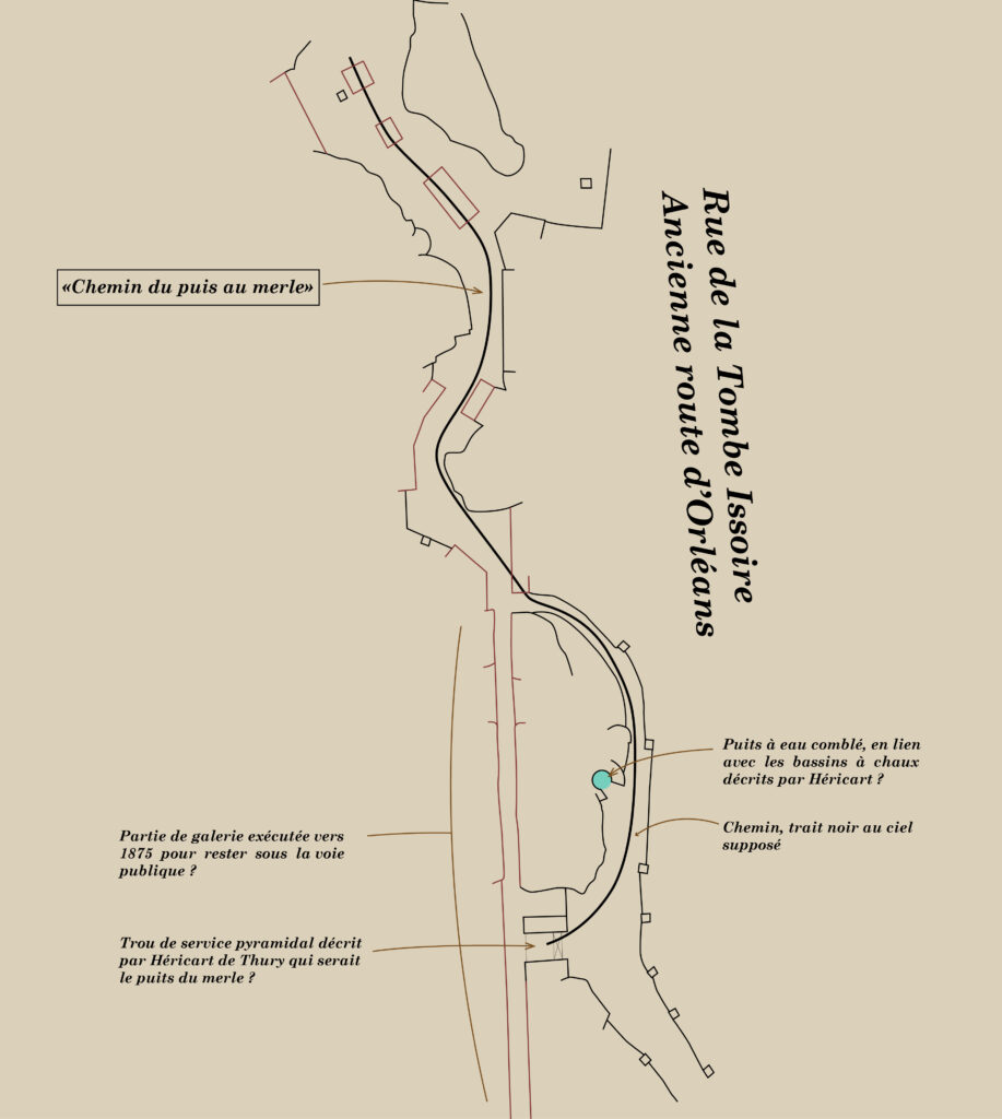 Position de l'inscription "Chemin du puis au merle"