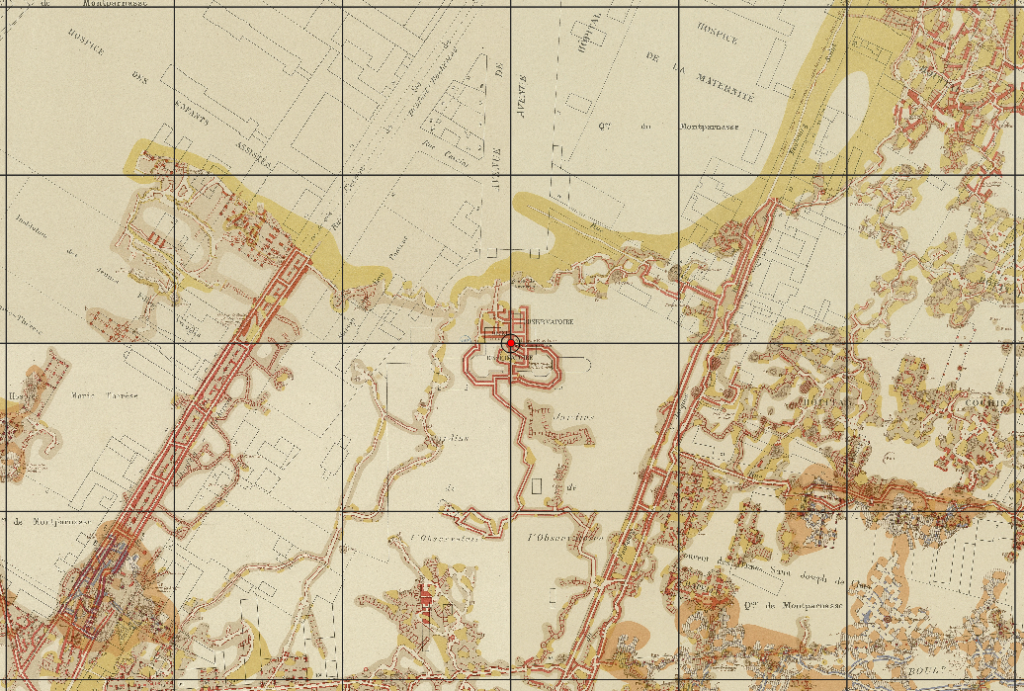 Grille hectométrique par dessus les planches IGC